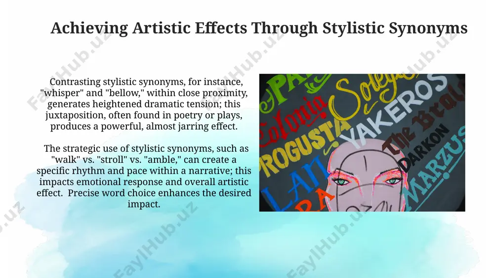 stylistic synonyms and their use in artistic speech - Page 5