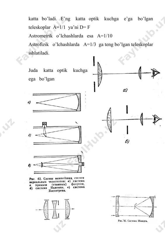 t 0 ga teng bo’ladi. bu antenna yagona bulmasdan, balki bir necha bo’lib ular bir-birlaridan λ/2 masofada bitta tekislikda joylashtiriladi. bu dipollarni barchasi ulovchi simlar orqali priyomnikka shunday ulanadiki, ulardan keluvchi tebranishlar fazasi bir xil bo’ladi. bu antennani sinfazali deyiladi.. uning ishi oddiy teleskop kabi bo’lib, uziga tushgan barcha e’nergiyani priyomnikka yigadi. sinfazali ko’p dipolli antenna tekisligiga perpendikulyar bo’lgan nurlanishga sezgirligi kuchli bo’ladi, chunki cheksiz uzoqdan kelayotgan radioto’lqinlar antennaga bir vaqtda etib keladi va bir xil fazali uzgaruvchan toqni xosil qiladi. agar radioto’lqin chikaruvchi manba radioteleskop ukidan φ burchakka siljigan bo’lsa u xolda dipollarga xar xil keladi va ularda xosil bo’lgan uzgaruvchan toqlar turlicha bo’lib, ular uzoro kushilganda bir birini yukotadi eki kuchsizlantiradi. mahlum bir . φ2 burchakda 2ta dipolning xosil kilgan tebranishlarning yo’llar farqi λ ga teng bo’lib qoladi va signal kuchayadi. ammo uning intensivligi φ = 0 ga nisbatan 100 marta kichik bo’lishi mumkin. shuning uchun sinfazali antennada …