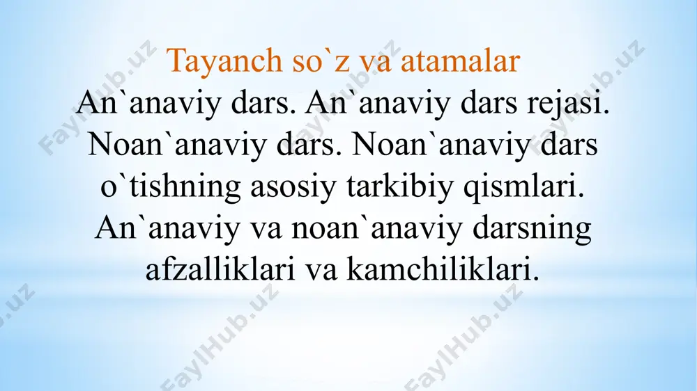 g`otmaydi. o`quvchilar o`qituvchi bilan bevosita muloqotga kirisha olmaydilar. chunki, har bir dars bosqichi muayyan qoidalarga asoslanganligi va bu bosqichlar o`qituvchining ixtiyorida sodir bo`layotganligi muloqotning har xil shakllarini namoyon bo`lishiga ehtiyoj tug`dirmaydi. eslab qolish darajasi hamma o`quvchilarda bir —xil bo`lmaganligi sababli, sinf bo`yicha o`zlashtirish darajasi past bo`lib qolishi mumkin. ya`ni, an`anaviy ta`limda mashg`ulotga va bilish jarayoniga o`quvchilarni qiziqtiruvchi har xil uslublarni, xotirani mustahkomlovchi o`yinli texnologiyalarni qo`llash imkoniyatlaridan foydalanilmasligi mazkur oqibatlarni keltirib chiqaradi. mustaqil o`rganish va mustaqil qarorlar qabul qilish uchun sharoitlar yaratilmaydi. talabani ijodiy fikrlashga undovchi kuchning mavjud emasligi tabiiy ravishda yangi g`oyalarni ishlab chiqish uchun sharoitlarni yuzaga keltirmaydi. o`qitishning noan`anaviy modellarini shartli ravishda 3 ga ajratish mumkin. bu modellar asosan o`quvchi shaxsiga qaratilgan bo`lib, ularni boshqacha qilib markazda o`quvchi turgan ta`lim modellari deb ham atashadi. modellashtirish — real hayotda va jamiyatda yuz berayotgan hodisa va jarayonlarni ixchamlashtirilgan va soddalashtirilgan ko`rinishini (modelini) sinfxonada yaratish va ularda o`quvchilarni shaxsan qatnashishi va faoliyati …