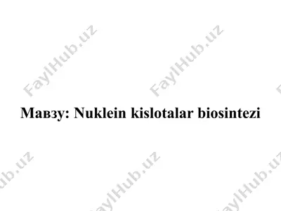 nukleinkislotalar biosintezi — PPTX
