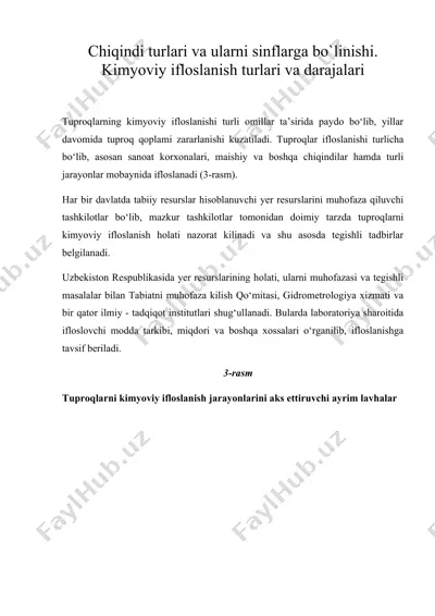 chiqindi turlari va ularni sinflarga bo`linish — DOC