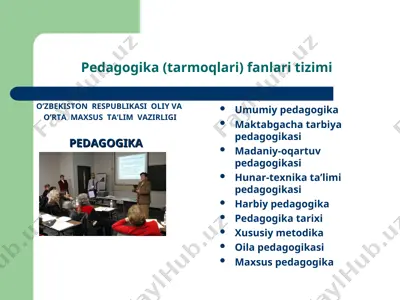 pedagogika (tarmoqlari) fanlari tizimi — PPT