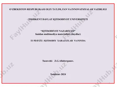 iqtisodiy xarajatlar va foyda — PPTX