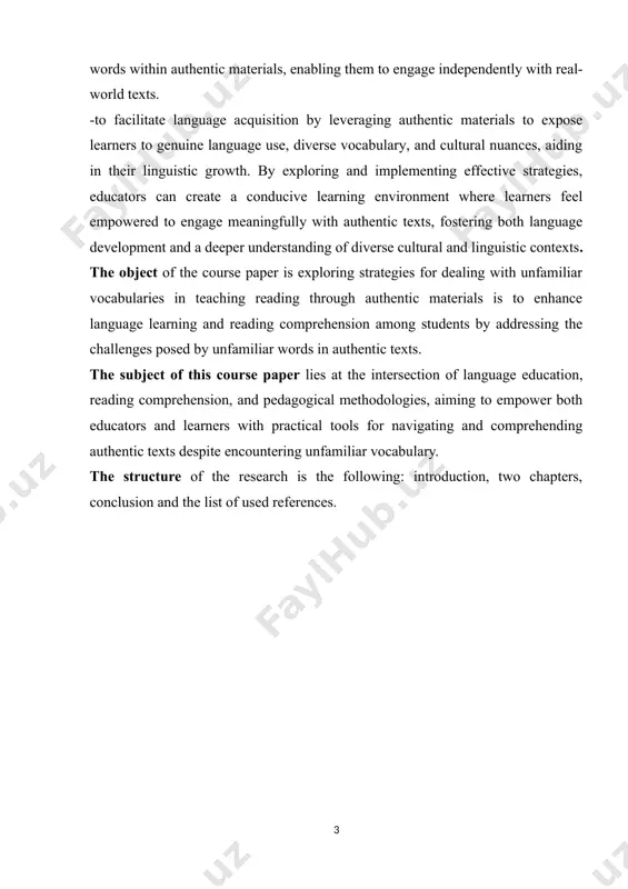 e of authentic materials in reading i.i. difficulties of learning through authentic materials in reading. learning through authentic materials in reading can be incredibly beneficial, but it also presents several challenges: language complexity: linguistic challenges: authentic materials often contain idioms, colloquialisms, and varied registers that can be challenging for learners, especially those at lower proficiency levels. complex sentence structures: native-level texts may feature intricate sentence structures and syntax that pose difficulties for comprehension. cultural and contextual nuances: cultural references: authentic materials might contain cultural references unfamiliar to learners, impeding their understanding of context. regional variations: different dialects, regionalisms, or cultural references might be perplexing for learners not accustomed to diverse linguistic variations. lack of supportive aids: limited supplementary resources: authentic materials might lack supporting aids like glossaries, translations, or simplified explanations, making it harder for learners to grasp meanings. audio-visual elements: some materials may lack audio or visual cues that …