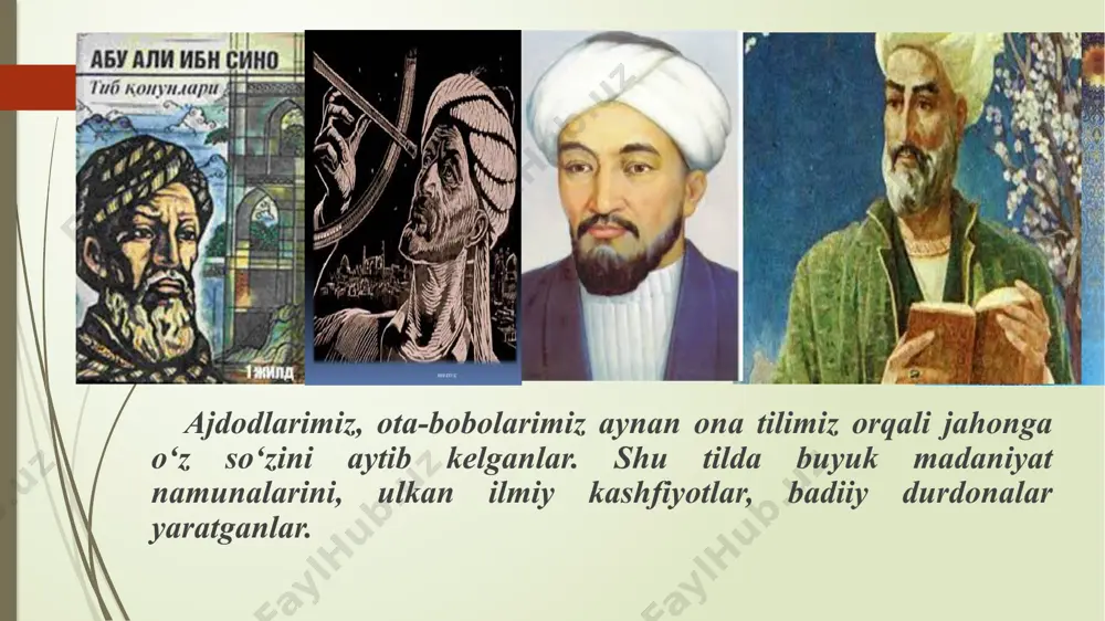 ona vatanga ehtirom va sadoqat deb bilishimiz, shunday qarashni hayotimiz qoidasiga aylantirishimiz lozim. bu olijanob harakatni barchamiz o‘zimizdan, o‘z oilamiz va jamoamizdan boshlashimiz, ona tilimizga, urf-odat va qadriyatlarimizga hurmat, vatanga mehrimizni amaliy faoliyatda namoyon etishimiz kerak (sh. mirziyoyev). image1.png image2.png image3.jpeg image4.jpeg image5.jpeg image6.jpeg image7.jpeg image8.jpeg image9.jpeg image10.jpeg image11.jpeg image12.jpeg image13.jpeg image14.jpeg image15.jpeg image16.jpeg image17.png image18.png image19.png image20.png image21.png image22.png /docprops/thumbnail.jpeg