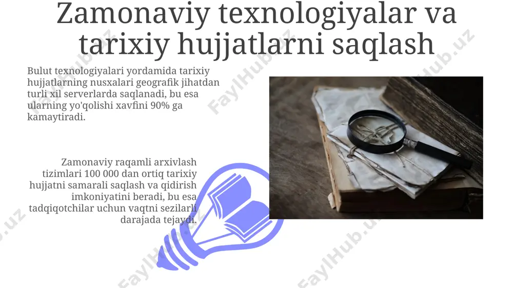 adi, tarixiy voqealar haqidagi standart talqinlarni boyitadi va yangi tafsilotlarni ochib beradi. 19-asrga oid kundaliklar va xatlar orqali o'z davrining ijtimoiy-iqtisodiy sharoitlari, masalan, qashshoqlik darajasi yoki oilaviy munosabatlar kabi jihatlarni aniqlash mumkin, bu esa tarixiy tahlillar uchun muhim ma'lumot manbai hisoblanadi. hujjatlar tarixni bilishda asosiy manba sifatida hujjatlar, masalan, 1917-yilgi oktyabr inqilobi toʻgʻrisidagi protokollar yoki buyuk britaniya arxivi dagi mustamlaka davri hujjatlari kabi, tarixiy voqealar haqida birlamchi dalillarni taqdim etadi. qonunlar, farmonlar va xatlar kabi rasmiy hujjatlar, davlat siyosati, ijtimoiy tuzum va hukmron elitaning qarashlarini aks ettirib, tarixiy jarayonlarni tushunishda muhim rol o'ynaydi. e'tiboringiz uchun rahmat @taqdimot_robot image4.jpg image5.jpg image6.jpg image7.jpg image8.jpg image9.jpg image10.jpg image11.jpg image12.jpg image13.jpg image1.jpeg image2.jpeg image3.jpeg