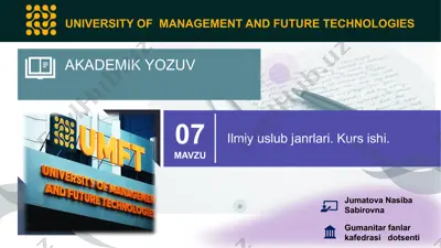 ilmiy uslub janrlari kursishi — PPTX