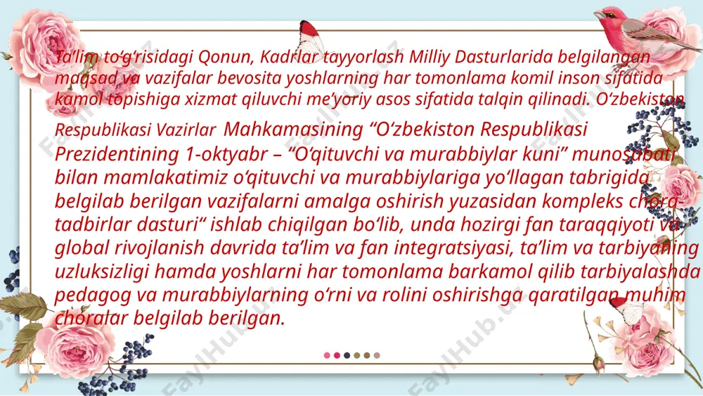 ta'lim toʻgʻrisidagi qonun va kadrlar tayyorlash milliy dasturining oʻz davridagi ahamiyati - Page 4