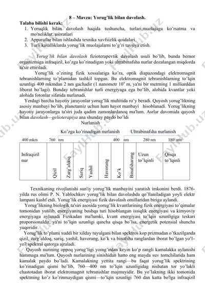 yorug’lik bilan davolash — DOCX