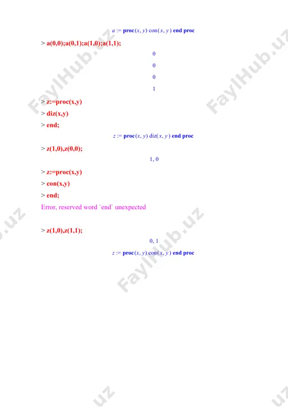 maple muhitida protseduralar bilan ishlash - Page 4