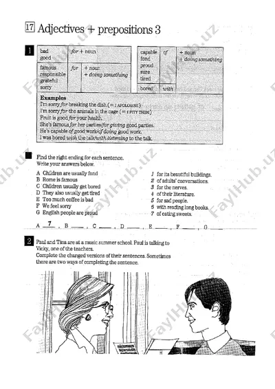 adjectives + prepositions — PDF