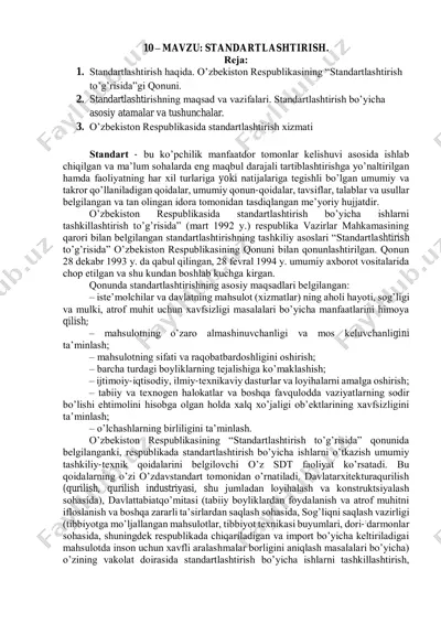 standartlashtirish — PDF