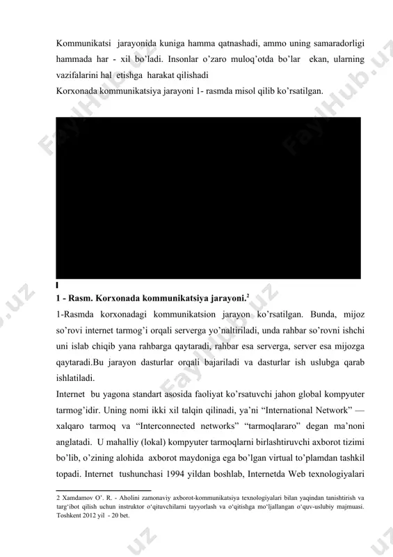 shiga kura ishlash) (dasturchilar, web-dizaynerlar, tarjimonlar i jurnalistlar); · shaxsiy internet saytida pul ishlash (xar xil turdagi bannerlar, axborotlarni o’qish); · forex (jaxon valyuta bozori birjasi); · auktsionlar; · biznesning elektron kurinishida olib borishning paydo bo’lishi; · biznesni boshqarish (e-mail, web site, portal); · virtual axborot makoni (ishlatuvchi joylashtirgan ma’lumot umumiy ma’lumotlarning bir qismi hisoblanadi va kerakli ishlatuvchi shu ma’lumotlarni uz manfaatida ishlatishi mumkinligi); · e-bussines 4 ta asosiy pogonalari internet- infrastruktura, internetxizmatlar, axborot brokeri, elektron kommertsiya; · yangi ma’lumotlar operativ usulda yetkazib berilishi. elektron pochta tushunchasi. elektron pochta (e-mail – electronic mail) oddiy pochta vazifasini bajaradi. u bir manzildan ikkinchisiga ma'lumotlarni jo’natilishini ta'minlaydi. uning eng asosiy afzalligi vaqtga bog’liq emasligida. elektron xatlar jo’natilgan zahotiyoq manzilga boradi va egasi olgunga qadar uning pochta qutisida saqlanadi. bundan tashqari matnli xat, grafikli, tovushli va dastur fayllarini o’z ichiga olishi mumkin. elektron xatlar bir vaqtning o’zida bir necha adreslar bo’yicha jo’natilishi mumkin. internet …