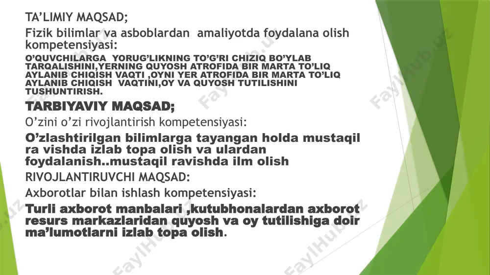 yoshdan keluvchi nurlarni to’sib qolishiga “quyosh tutilishi ” deyiladi. yer va oy harakati davrida oy va quyosh oralig’iga yer tushib qolsa, oy tutilishi ro’y beradi. oy o’zidan yorug’lik chiqarmaydi. u faqat quyoshdan tushgan yorug’likni qaytaradi. oyga tushayotgan quyosh nurini yer tosib qolganda yerning soyasi oyga tushadi. yerning atmosferasi bo’lmaganda edi, oy tutilishi davrida u ko’rinmay qolar edi. yerning atmosferasi quyosh nurini sochib yuborganligi tufayli oyning tutilishi davrida qizgish disk shaklida ko’rinadi. quyosh tutilish ining uch turi: 1. qisman 2. halqasimon 3. umumiy quyosh to’la tutilganda, boshqa vaqtda ko’rinmaydigan” quyosh toji” ni kuzatish mumkin. oy tutishi sababi ma’lum bo’lmagan davrda, odamlarda qo’rqinch paydo bo’lganlar. uni tushuntirish uchun rivoyatlar vaafsonalar toqishgan. hozirgi kunda quyosh va oy tutilishi qayerda, qachon va qanday ko’rinishda bo’lishi a ncha oldindan aytib beriladi. shunga ko’ra olimlar bu hodisani o’rganib borish uchun oldindan tayyorgarlik ko’rib borishadi. uyga vazifa savollar oydan turib yer tutilishini kuzatsa bo’ladimi? yil davomida qayssi …