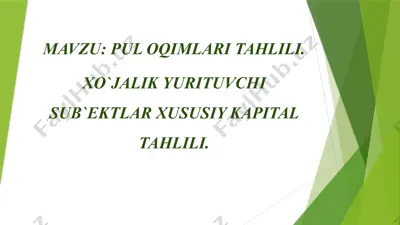 pul oqimlari tahlili — PPTX