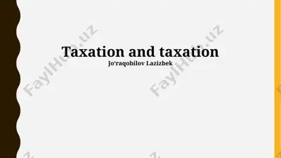 taxation and taxation — PPTX