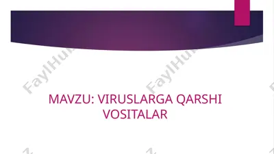viruslarga qarshi vositalar — PPTX