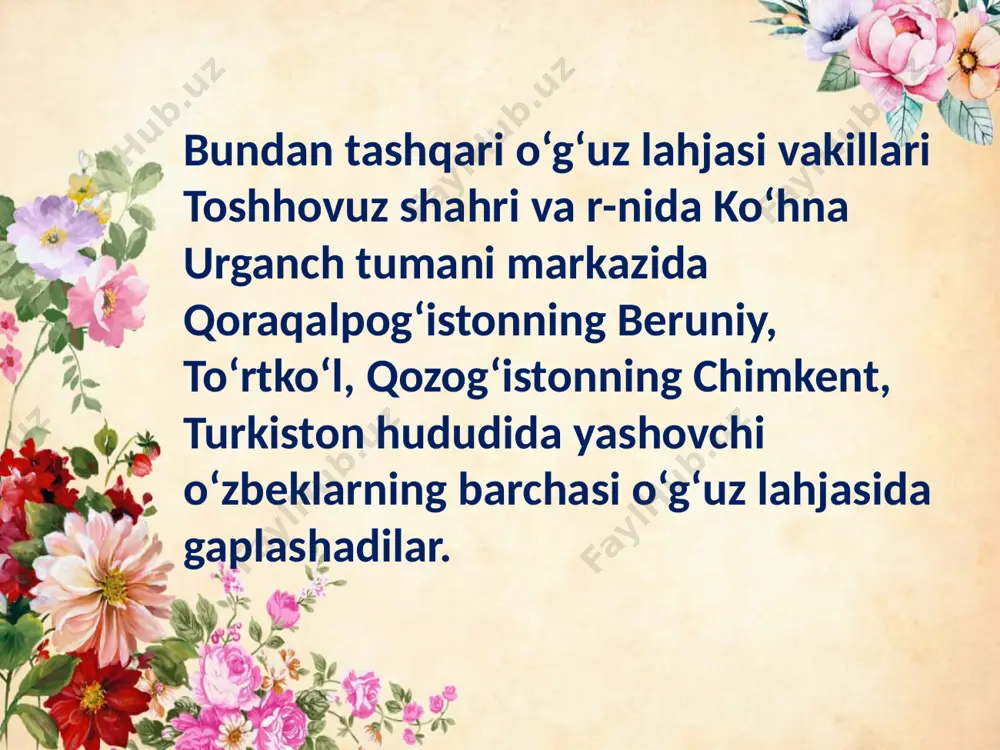 o‘zbek tilining o‘g‘uz lahjasiga xos xususiyatlar - Page 5