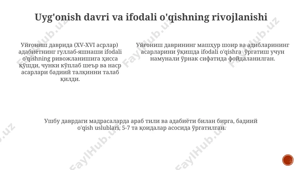 ifodali o'qish metodikasi rivojlanishining tarixiy manbalari - Page 5