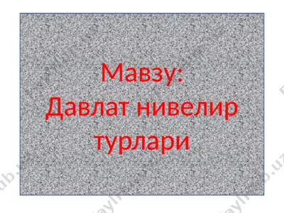 давлатни велир турлари — PPTX