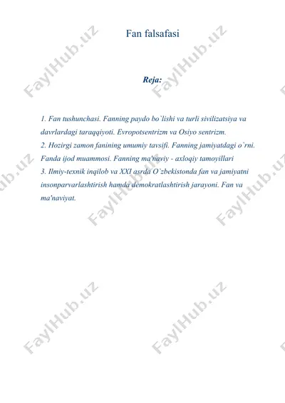 fan falsafasi — DOCX
