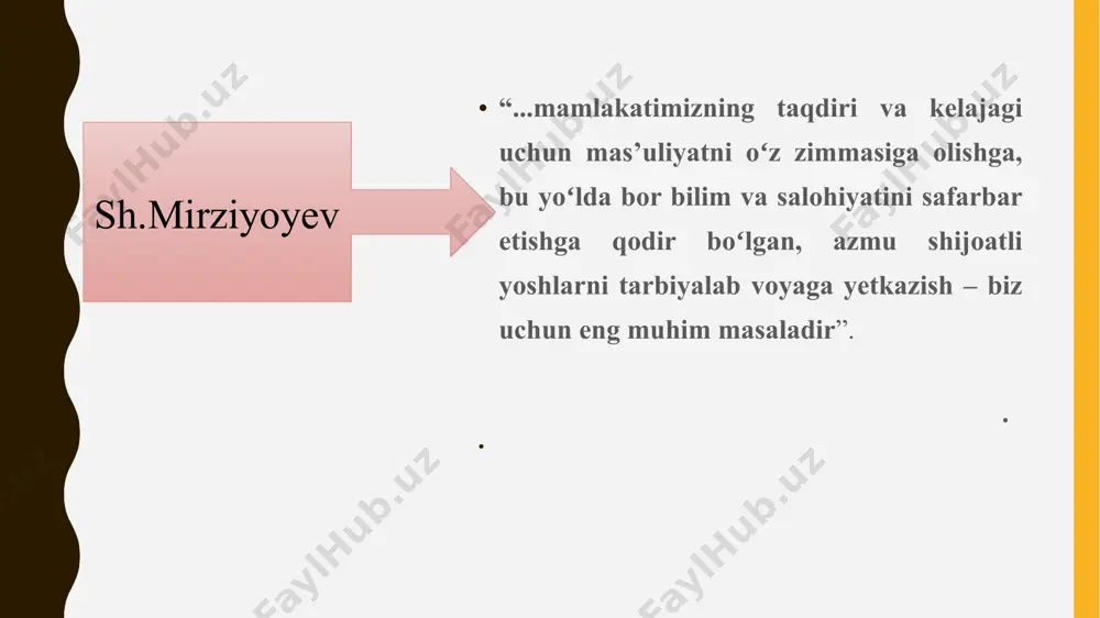 liyatni tashkil etish va ijobiy xulq-atvor tajribasini shakllantirish metodlari. xulq-atvor va faoliyatni rag‘batlantirish metodlari tardiya metodlari shaxsning ongini shakllantirish metodlari 1. axloqqa oid hikoya. ta’riflash – tinglovchiga hissiy – nutqiy ta’sir koʻrsatish metodi. ta’riflash ta’sir koʻrsatishga asoslanadi tarbiya amaliyotida iltimosning ta’riflash va ta’sir koʻrsatish bilan uyg‘unligini ta’minlaydigan koʻndirish metodidan ham foydalaniladi 2. axloqiy mavzudagi suhbat – tarbiyachi va tarbiyalanuvchi ishtirokini nazarda tutuvchi bilimlarni tizimli va izchil muhokama qilish metodidir. suhbatning hikoyadan farqi shundaki, bu yerda tarbiyachi tarbiyalanuvchining ham fikrini tinglaydi va inobatga oladi. bunday suhbat tenglik va hamkorlik ruhida kechadi. unda axloqiy muammolar muhokama qilinadi. 3. munozara – bu tarbiyalanuvchilar uchun qiziqarli mavzularda oʻtkaziladigan jonli va qizg‘in bahsdir. munozara oldindan belgilangan va qatnashchilar e’tiboriga yetkazilgan 5–6 ta savol boʻyicha oʻtkaziladi 4. namuna – oʻta ta’sirchan tarbiyaviy metod. namuna taqlid qilish uchun aniq timsolni namoyon qiladi, shu boisdan, ongni, his – tuyg‘ularni va e’tiqodni faol shakllantiradi, faoliyatni tezlashtiradi. 2. faoliyatni tashkil …