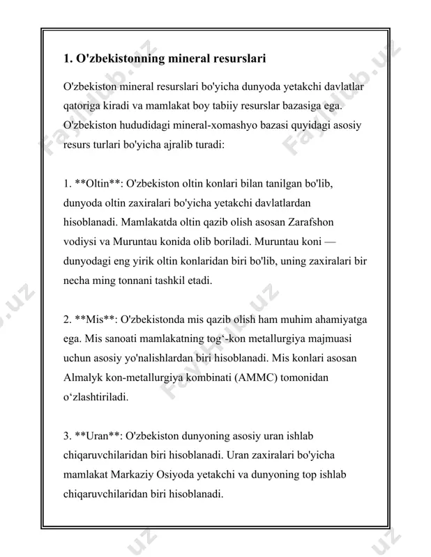 ifatida namoyon etadi. 2. **bariy sulfat (baso₄)**: bariy sulfati to'qimachilik bo'yoqlarida ishlatiladigan yana bir asosiy pigment hisoblanadi. bu modda yuqori zichlik va yaxshi qoplash xususiyatlariga ega. bariy sulfati, shuningdek, matolarni oqartirish va ularga porloq ko'rinish berish uchun ishlatiladi. dunyo bo'ylab har yili taxminan 8 million tonna bariy sulfati ishlab chiqariladi va uning sezilarli qismi to'qimachilik sanoatiga yo'naltiriladi. 3. **kaolin (al₂si₂o₅(oh)₄)**: kaolin loy sifatida ham tanilgan, chunki u to'qimalarni mustahkamlash va silliqlik berish uchun ishlatiladi. kaolinning yillik ishlab chiqarish miqdori dunyo bo'ylab taxminan 45 million tonnani tashkil etadi, va bu miqdorning ma'lum bir qismi to'qimachilikda qo'llaniladi. 4. **talk (mg₃si₄o₁₀(oh)₂)**: talk matolarni silliqlashtirish va ularga yengil va sirpanchi qoplama berish uchun ishlatiladi. shuningdek, talk yong'inga chidamlilikni oshiradi. talkning global ishlab chiqarish miqdori har yili taxminan 7 million tonnani tashkil etadi. 5. **titan dioksidi (tio₂)**: titan dioksidi yuqori darajadagi oq pigment va quyosh nurlaridan himoya vositasi sifatida qo'llaniladi. to'qimachilik sanoatida u matolarni oqartirish …
