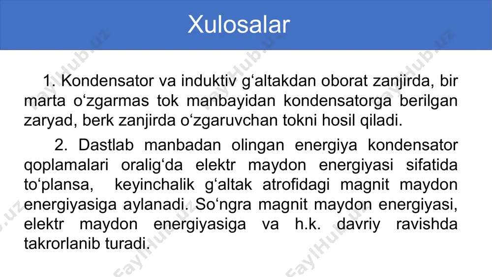 elektromagnit tebranishlar (tebranish konturi) - Page 5