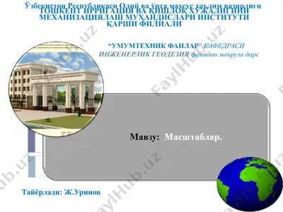 topografik planlar va kartalar tuzish — PPT