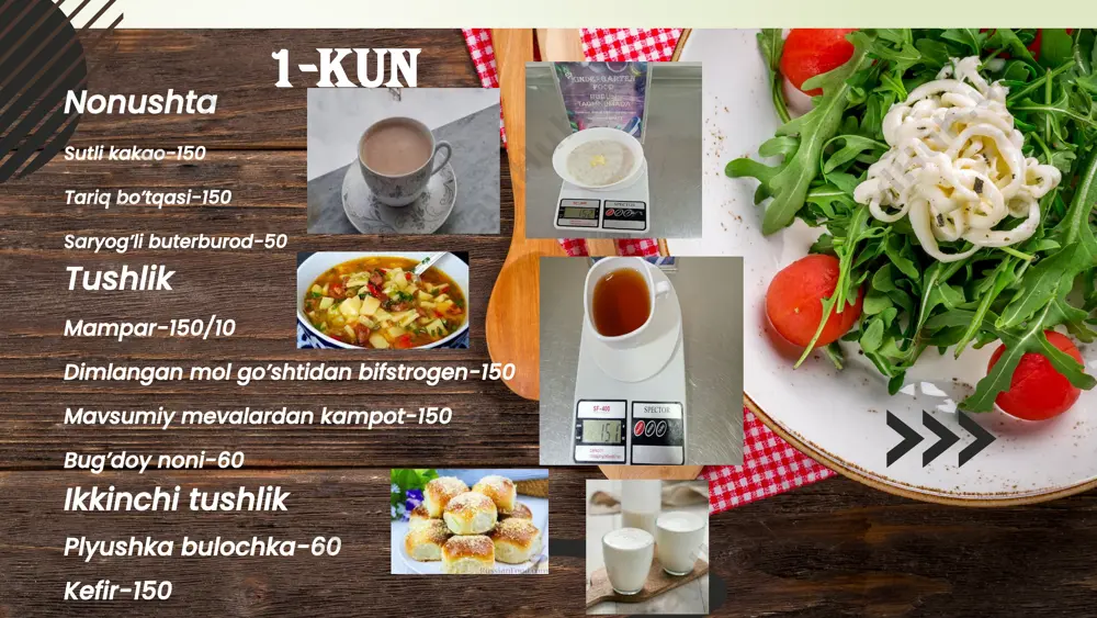 omlet-150 choy-150 bug’doy non-40 tushlik go’sht qaynatmasidan rassolik-150/15 go’shtdan tayyorlangan tipratikan tiftel-50 garnir dimlangan karam-130 bodring posiyasi-45 na’matak kampot-150 bug’doy noni-50 ikkinchi tushlik kartoshka somsa-60 mavsumiy meva-110 choy-150 8-kun nonushta suli yormasidan bo’tqa-150 sutli kako-150 pishloqli buterburod-50 tushlik yumaloq qiymali frikadelka vermeshel sho’rva-150/15 tovuq go’shtidan bitochki-50 kartoshka puyresi-100 vitamin salat-45 mavsumiy mevalardan kampot-150 bug’doy noni-60 ikkinchi tushlik shokaladli keks-60 kefir-150 9-kun 10-kun nonushta grechka yormasidan bo’tqa-150 sutli choy-150 saryog’li buterburod-50 tushlik qovurma sho’rva-150 shavla-180 shakarob salati-45 quruq mevadan kampot-150 bug’doy non-60 ikkinchi tushlik tovuq go’shtli somsa-60 mavsumiy meva-110 choy-150 image1.jpeg image10.jpeg image11.jpg image12.jpg image13.jpg image14.jpg image2.jpeg image3.png image4.svg image5.png image6.svg image7.png image8.svg image9.jpg image20.jpg image21.jpg image22.jpg image23.jpg image24.jpg image15.png image16.svg image17.png image18.png image19.svg image25.jpeg image26.png image27.svg image28.jpg image29.jpg image30.jpg image31.jpg image32.jpeg image33.jpg image34.jpg image35.jpg image36.jpg image37.jpg image46.png image38.jpeg image39.png image40.svg image41.jpg image42.jpg image43.jpg image44.jpg image45.jpg image47.jpeg image48.jpg image49.jpg image50.jpg image51.jpg image52.jpeg image55.jpg image56.jpg image53.jpeg image54.jpg image64.jpg image57.jpeg image58.png image59.svg image60.jpg …