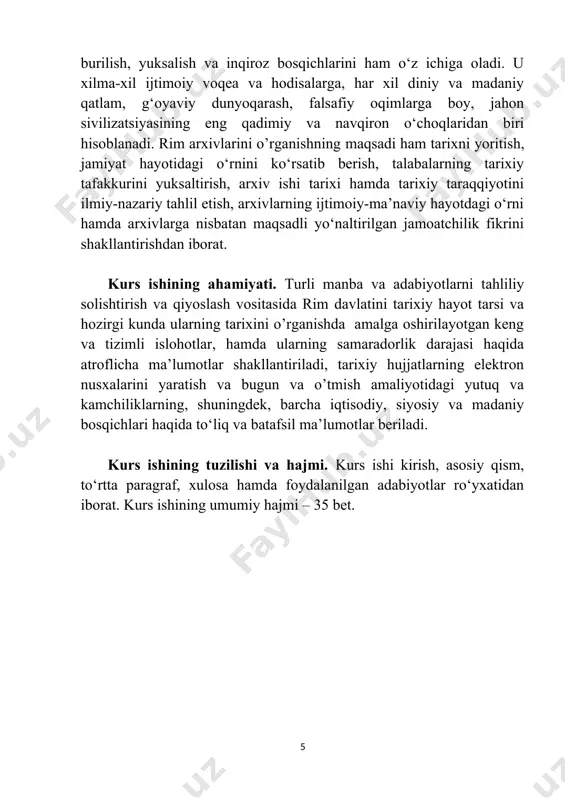 tarqoq holda joylashgan bo‘lgan. bundan tashqari etrusklar qorsika orolining sharqiy sohillarini, ilva orolini va kampaniyaning bir qismini ham ishg‘ol qilganlar. ular ittifoqqa birlashgan mustaqil shaharlarda jamoa bo‘lib yashaganlar. ittifoqlar siyosiy birlashma bo‘lishdan ko‘ra diniy birlashma xarakterida bo‘lgan[footnoteref:1]. [1: r.rajabov – qadimgi duny tarixi. t. – 2009. 116-b.] eramizdan avvalgi 1 ming yillik o‘rtalaridayoq etrusklarning o‘z yozuvlari bo‘lgan. hozirgi zamon tadqiqotchilarining fikriga ko‘ra, ular o‘z alfavitlarini finikiyaliklar alfaviti asosida tuzganlar. juda ko‘p etrusk yozuvlari (9 mingtacha) saqlangan. ammo filologlarning zo‘r berib qilgan harakatlariga qaramay, hozirgacha bu yozuvlar to‘la o‘qib chiqilgan emas. etrusklarning tili ham o‘rganilmagan. yozuvlari o‘qib chiqarilgan biron qadimgi tildagi tarjimasi bilan etrusk yozuvlari hozirgacha topilgani yo‘q, shuning uchun ham bu yozuvlarni o‘qib chiqish qiyin bo‘lyapti. faqat keyingi yillardagyana tirren dengizi sohilida tibr daryosining etagidan shimoli-g‘arb tomonda joylashgan port shahri pirgidagi qadimgi etrusk ibodatxonalaridan birining xarobalarini qazish paytida uchta oltin lavha topildi, u lavhalarda mazmuni bir xil etrusk va finikiy …