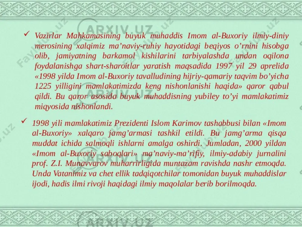 imom al-buxoriyning pedagogik qarashlari - Page 5