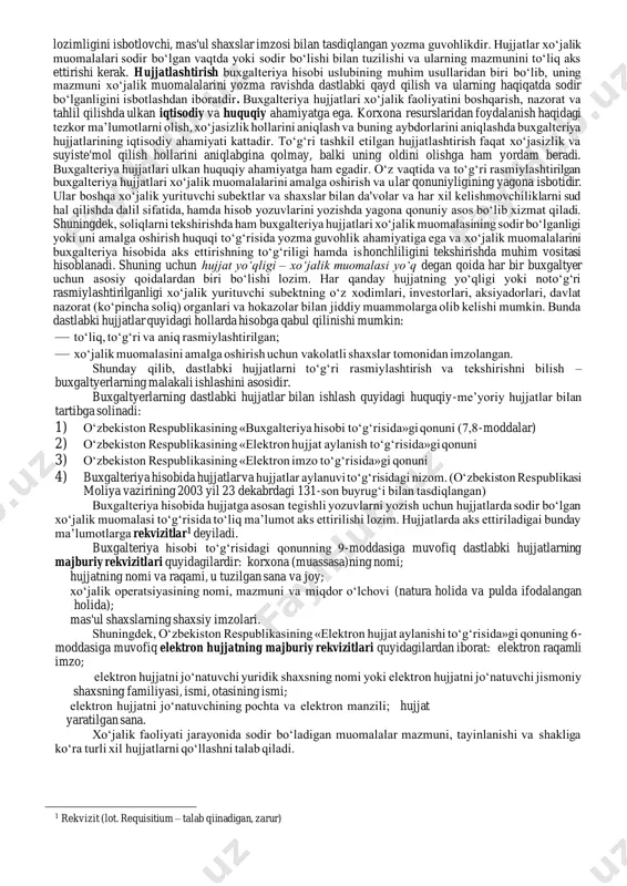 og‘liq bo‘lgan xo‘jalik muomalasi bir tomondan moddiy boyliklar zaxirasini ko‘paytirsa, ikkinchi tomondan pul mablag‘larining kamayishiga olib keladi. xaridorda bu muomala aks ettirilganda sotib olingan materiallarning kirimi va mol yetkazib beruvchiga to‘langan pul mablag‘larining chiqimi bo‘yicha ko‘rsatkichlar o‘zaro bog‘lanadi. mol etkazib beruvchi bu muomalani aks ettirganda, xaridordan kelgan pulning ko‘payishi va unga sotilgan materialning kamayishini o‘zaro bog‘liqlikda ko‘rsatadi. materiallarni tayyorlash, mahsulot ishlab chiqarish, ish bajarish va xizmat ko‘rsatish bilan bog‘liq xarajatlar buxgalteriya hisobining alohida schyotlarida joriy tartibda guruhlanadi. tayyorlangan materiallar, ishlab chiqarilgan mahsulotlar, bajarilgan redm ko‘rsatilgan xizmatning tannarxini aniqlash buxgaltriya hisobida kalkulyatsiya deyiladi. kalkulyatsiyaning rejadagi, normativ, kutilayotgan (provizor) va hisobot kabi turlari mavjud. hisobot kalkulyatsiyalari buxgalteriya hisobi schyotlaridagi yozuvlar asosida tuziladi. kalkulyatsiyalash qoidalarini yuqori organlar belgilaydi va ular barcha korxonalar uchun majburiydir. buxgalteriya hisobi schyotlarida aks ettirilgan korxona mablag‘lari, mablag‘lar manbalari, xo‘jalik jarayonlari va ularning natijalari to‘g‘risidagi ma’lumotlar vaqt i-vaqti bilan balans tarzida umumlashtirilishi zarur. balansda xo‘jalik mablag‘lari to‘g‘risida ma’lumotlar aks …
