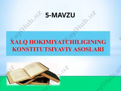 xalq hokimiyatchiligining konstitutsiyaviy asoslari — PPTX