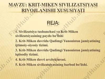 krit-miken sivilizatsiyasi — PPT