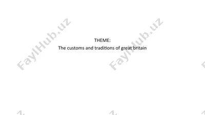 the customs and traditions of great britain — PPTX
