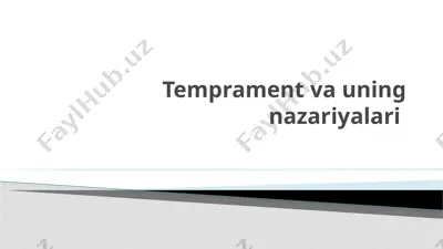 temperament va uning nazariyalari — PPTX