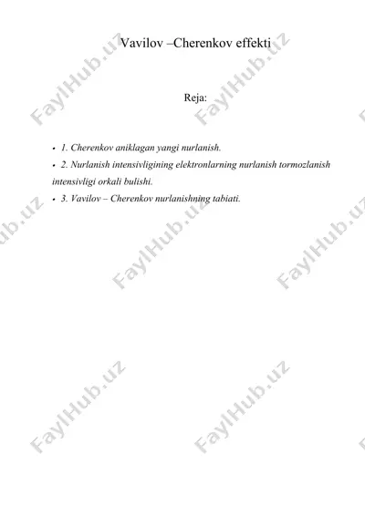 vavilov –cherenkov effekti — DOCX