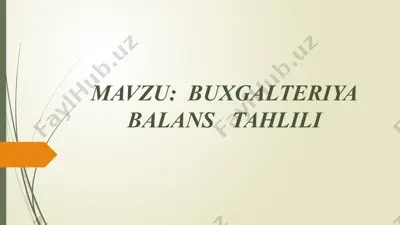 buxgalteriya balans tahlili — PPTX