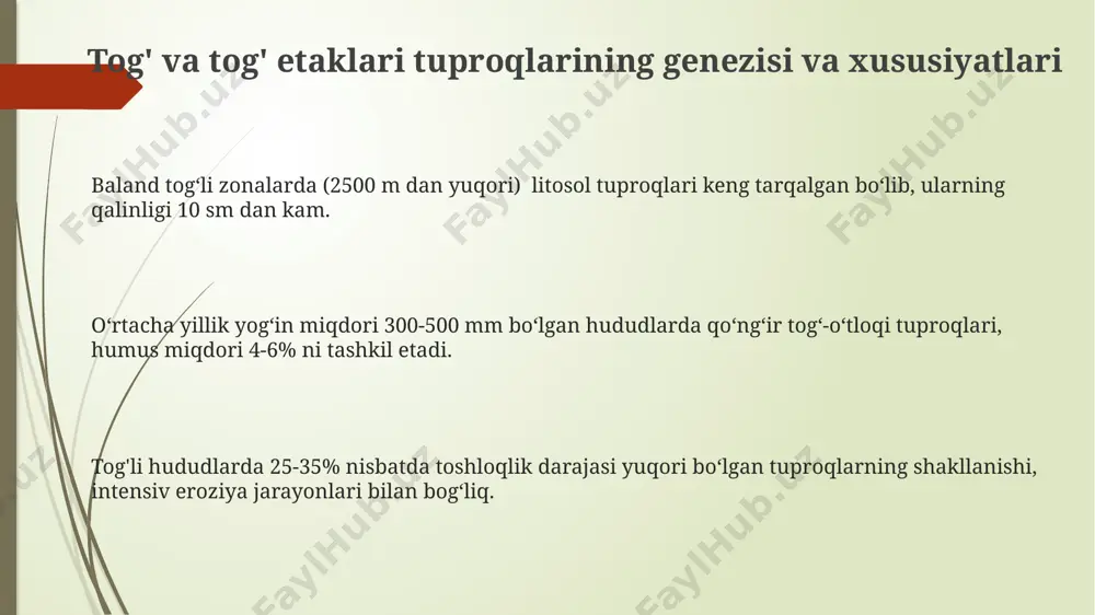 oʻzbekistonning togʻ oldi va togʻlardagi tuproqlari - Page 3