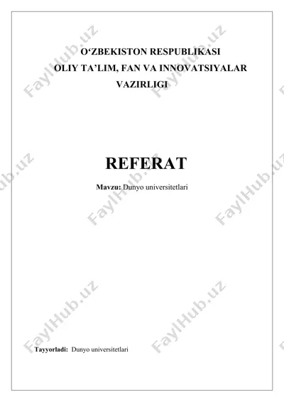 dunyo universitetlari — DOCX