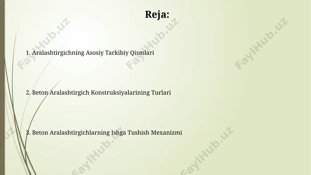 klarining sifati kabi omillar bilan belgilanadi, bu esa 5 dan 10 yilgacha xizmat muddatini ta'minlaydi. panjara beton aralashtirgichlarning samaradorligi, aralashtirish hajmining 1m³ dan 10m³ gacha oʻzgarishiga qarab, sezilarli darajada farq qilishi mumkin. majburiy beton aralashtirgichlar majburiy beton aralashtirgichlarning aylanish tezligi odatda 14-28 rpm oralig'ida bo'lib, bu aralashmaning bir xil bo'lishini ta'minlaydi va agregatlarning ajralib ketishini oldini oladi. katta hajmdagi majburiy aralashtirgichlar, odatda 1 m³ dan 5 m³ gacha bo'lgan beton hajmini aralashtirish uchun ishlatiladi va qurilish maydonchalarida keng qo'llaniladi. yarim avtomatik beton aralashtirgichlar yarim avtomatik beton aralashtirgichlar odatda 0,5 m³ dan 3 m³ gacha bo'lgan hajmlarga ega bo'lib, ishlab chiqarish quvvatini 15-50 m³/soat oralig'ida ta'minlaydi. ushbu turdagi aralashtirgichlar elektr motorlari bilan jihozlangan bo'lib, aralashtirish jarayonini qisman avtomatlashtiradi, ammo beton quyishni qo'lda amalga oshirishni talab qiladi. mobil beton aralashtirgichlar mobil beton aralashtirgichlar, odatda 3-7 kubometr sig'imga ega bo'lib, qurilish maydonchasida harakatlanish uchun g'ildiraklar yoki tırtıl sistemalariga ega. ba'zi mobil beton aralashtirgichlar …