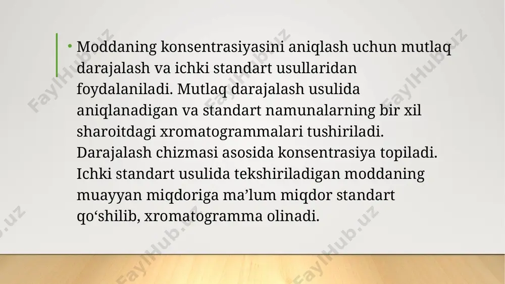 art chizig‘iga tomizilgandan keyin undagi moddalarni harakatchan faza o‘zi bilan harakatlantiradi. yomon adsorbilanuvchi modda ko‘proq harakatlanadi va yaxshi yutiladigan moddalar ajraladi. yupqa qavatli negiz sifatida shisha plastinka ustiga juda yupqa qilib bir tekis yotqizilgan adsorbent qatlami ishlatiladi; hozir sanoatda silikagel va alyuminiy oksidi qatlamli plastinkalar ishlab chiqarilmoqda. negiz sifatida qog‘ oz ishlatilsa, usul qog'ozxromatografiyasi deb yuritiladi. bu usuldan miqdoriy analiz qilinishi mumkin. elektroforez elektroforez (elektro va yunoncha φορέω — „siljish“), galvanoterapiya, dorili elektroforez — organizmga oʻzgarmas tok va shifobaxsh moddalar bilan taʼsir etib davolash usuli; bunda organizmga dorilar past kuchlanishli oʻzgarmas elektr toki (galvanik tok) yordamida (teri yoki shilliq qavatlar) ion holida kiritiladi. elektroforez zaryadlangan zarralar — ionlarning elektr toki taʼsirida qarama-qarshi zaryadlangan elektr tomon (yaʼni, musbat zaryadlangan ionlar manfiy elektrodga va manfiy zaryadlangan ionlar musbat elektrodga) harakatlanishiga asoslangan. bunda dorilar oldin teriga yigʻilib, ionlar deposini hosil qiladi. depodan dorilar qonga asta-sekin oʻtadi va uzoq vaqt saqlanadi hamda butun organizmga …