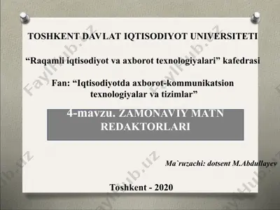 zamonaviy matn redaktorlari — PPT