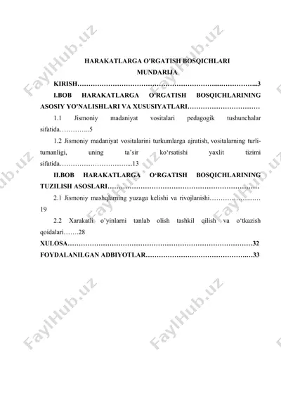 harakatlarga o'rgatish bosqichlari — DOC