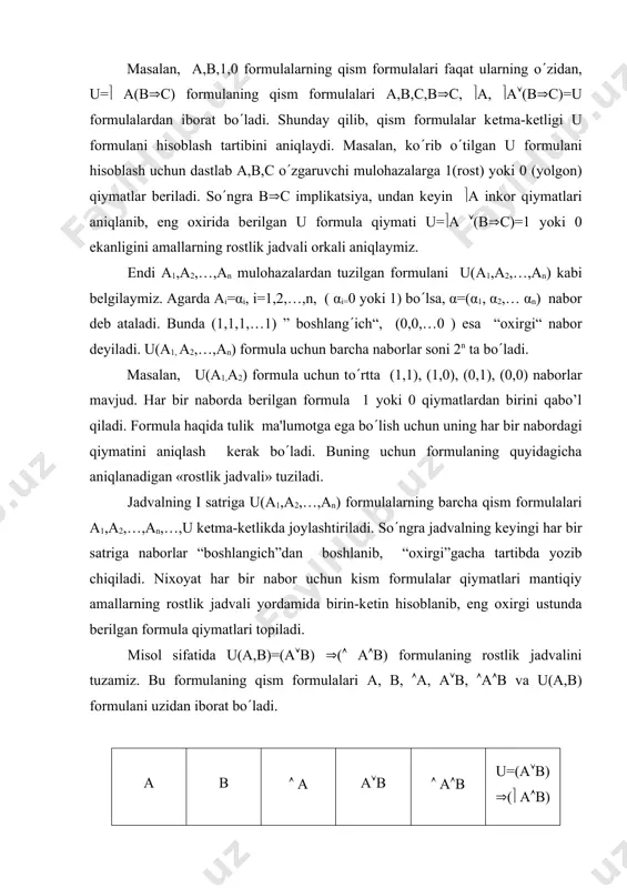 adabiyotlar: 1. soatov yo.u. «oliy matеmatika», i jild, toshkеnt, o(qituvchi, 1992 y. 2. piskunov n.s. «diffеrеntsial va intеgral hisob», 1-tom, toshkеnt, o(qituvchi, 1972 y. 3. madraximov x.s., ganiеv a.g., muminov n.s. «analitik gеomеtriya va chiziqli algеbra», toshkеnt, o(qituvchi, 1988 y. 4. sarimsokov t.a. «haqiqiy o(zgaruvchining funktsiyalari nazariyasi», toshkеnt, o(qituvchi, 1968 y. 5. t. yokubov «matеmatik logika elеmеntlari», toshkеnt, o(qituvchi, 1983y. 6. rajabov f., nurmеtovа. «analitik gеomеtriya va chiziqli algеbra», toshkеnt, o(qituvchi, 1990 y. 7. shnеydеr v.е., slutskiy a.i., shumov a.s. «oliy matеmatika qisqa kursi», i tom, toshkеnt, o(qituvchi, 1983 y. 8. nazarov r.n., toshpo(latov b.t., dusumbеtov a.d. «algеbra va sonlar nazariyasi», i qism, toshkеnt, o(qituvchi, 1993 y. 9. nazarov x., ostonov k. «matеmatika tarixi», toshkеnt, o(qituvchi, 1996 y.