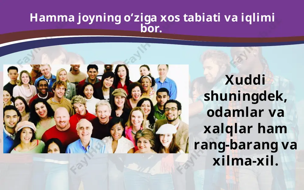 rlashib, turli xavf-xatarlarni yengishga, yaxshilik sari intilishga undaydi. milliy qadriyatlarimizda ham o‘zaro hamjihatlik ulug‘lanadi. ko‘pchilik ishtirokida o‘tadigan to‘y-ma’rakalar, hasharlar, mahallachilik, qo‘ni-qo‘shnichilik an’analari ana shu maqsadga xizmat qiladi. savol va topshiriqlar: 1. ijtimoiy hamkorlik g‘oyasi qanday ezgu maqsadga xizmat qiladi? 2. «birlashgan o‘zar, birlashmagan to‘zar» maqolining ma’nosini sharhlashga harakat qiling. shu mazmundagi yana qanday maqollarni bilasiz? 3. bugungi kunda ijtimoiy hamkorlik asosida taraqqiy etgan davlatlardan qaysilarini bilasiz? 4. xalqimiz o‘zaro ahillik, inoqlik va hamkorlikni qanday qadrlashini misollar asosida tushuntiring. 5. siz uyda, maktabda kimlar bilan, qaysi ishlarni bajarishda hamkorlik qilasiz? 6. ijtimoiy hamkorlik har qanday jamiyat hayoti uchun hayotiy zarurat ekanini misollar bilan tushuntiring. image2.jpg image3.jpeg image4.jpeg image5.jpeg image6.jpeg image7.jpg image8.jpeg image9.jpeg image10.jpeg image11.jpeg image12.png image13.emf image14.jpeg image15.jpeg image16.jpeg image1.jpg