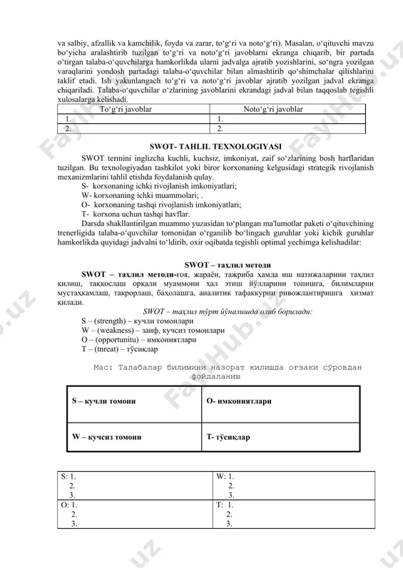 batda talabaning bilish faoliyati (olgan bilimi) uni bilish faoliyatining yangi pog’onasiga, ya’ni bu bilish faoliyatining faollashuv jarayoniga ko’tarishi kerak. shundagina bilim ko’nikmaga, ko’nikma esa malakaga aylanadi. talabalar bilish faoliyatining faollashuvi qator printsiplarga tayanadi: fanni o’rganishga qiziqtirish, tayanch iboralarga asoslanish, muammoli metodlarni qo’llash, mustaqil ishlarni tashkil etish, yalpi va yakka ishlarni tashkillashtirish, ko’rgazmali va texnik vositalardan foydalanish, ta’lim mazmunini turmush bilan bog’lash, fanlararo aloqadorlikni o’rnatish va hokazo. bundan esa, ta’lim jarayonida o’qituvchi rioya qilishi kerak bo’ladigan asosiy printsiplar kelib chiqadi: - talabada o’z kuchiga ishonish hissiyotini uyg’otish; - talabada o’z vaqtida kerakli yordam berish. talabalarning fanlarga oid tanqidiy fikrini bilish maqsadida quyidagi varaqalar tarqatilgan: -ma’ruzani eshitib yozib bordim, lekin o’zlashtirilayotgan material mohiyatini bir davrning o’zida to’liq tushunib yetmadim. -oliy ta’limning mazmuni va shakli o’rta maktabnikidan nimasi bilandir farq qiladi. -ilmiy tushunchalar, atamalar va ta’riflardan foydalanishda qiyinchiliklarni his qilaman. -ma’ruza va seminar mashg’ulotlarining mohiyatini tushuna olmayman. -nazariy bilimlar bilan amaliyot o’rtasida birmuncha …