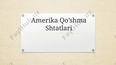 amerika qo’shma shtatlari — PPTX
