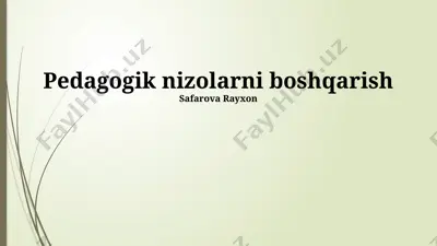pedagogik nizolarni boshqarish — PPTX